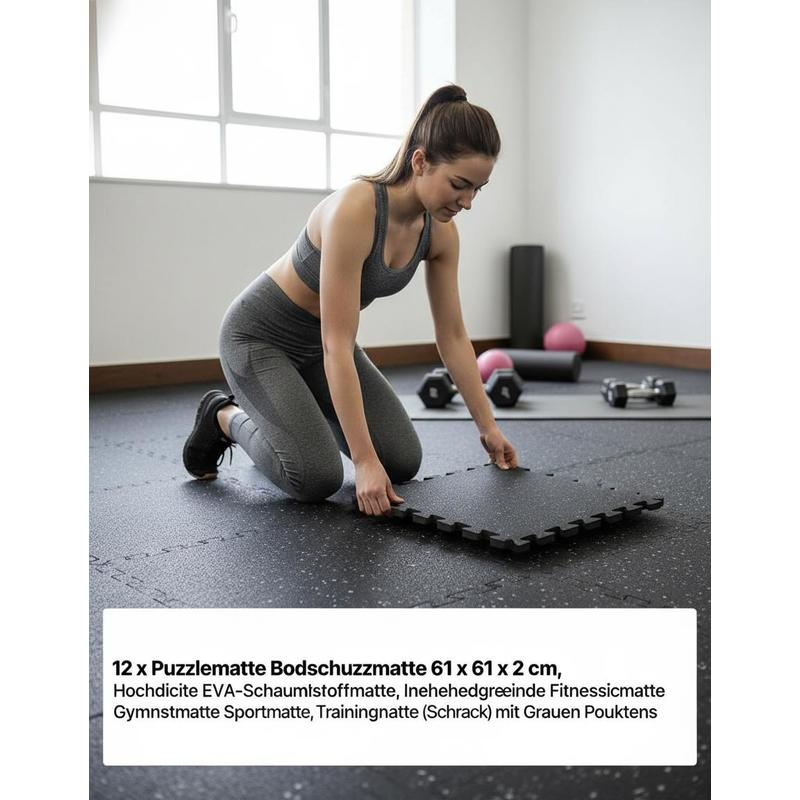 Fitness Home Gym Equipment - Puzzle Exercise Mat, 12 PCS Fitness