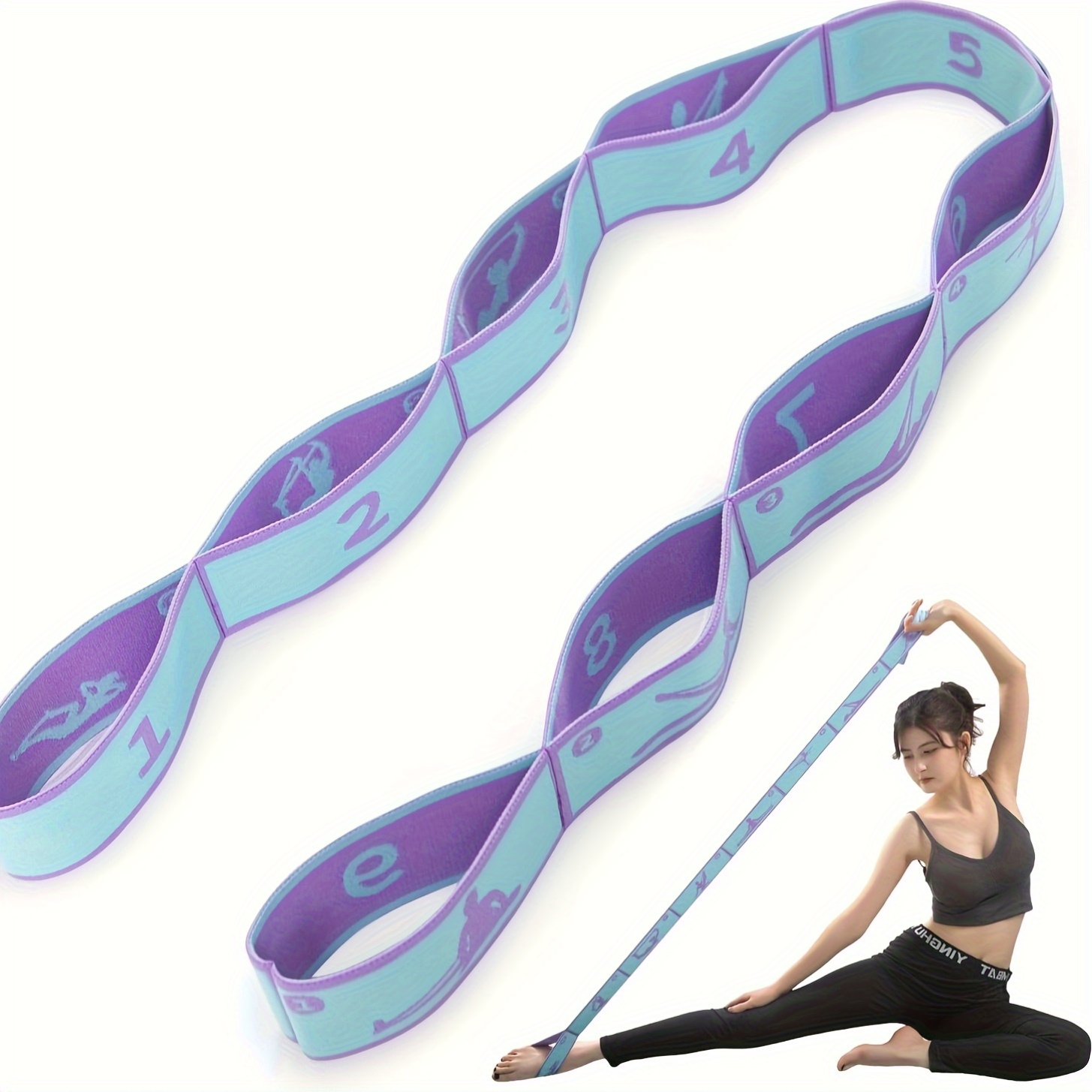 Home Gym Guide - Numbered Resistance Bands with Guide Purple