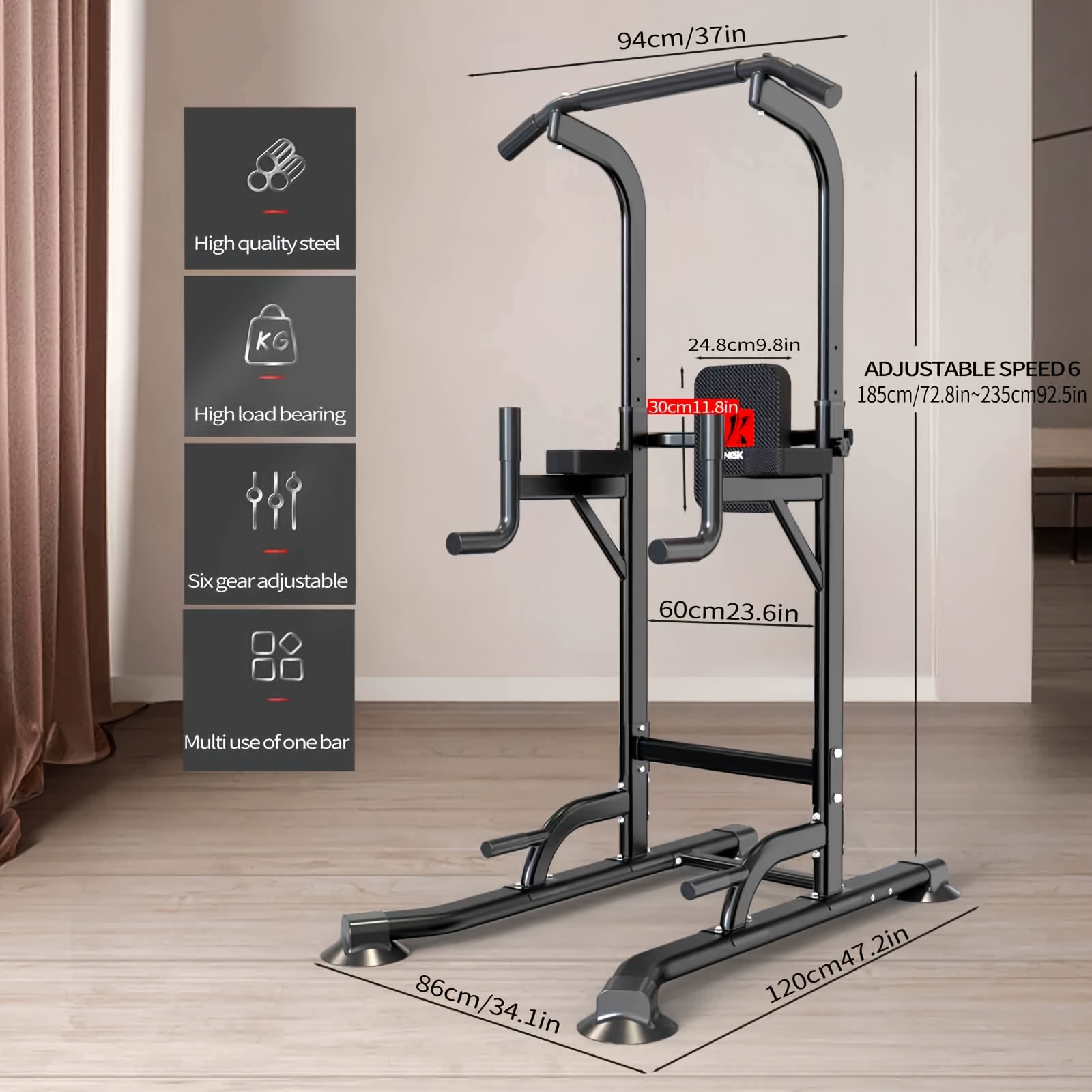 Djustable Height Power Tower D - Pull Up Bar Tower reseña y precio