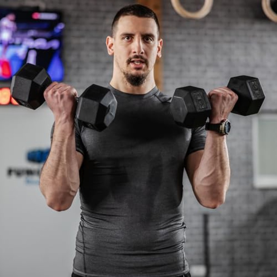 40lbs/45lbs/50lbs Rubber Dumbb - Home Gym Outfit reseña y precio