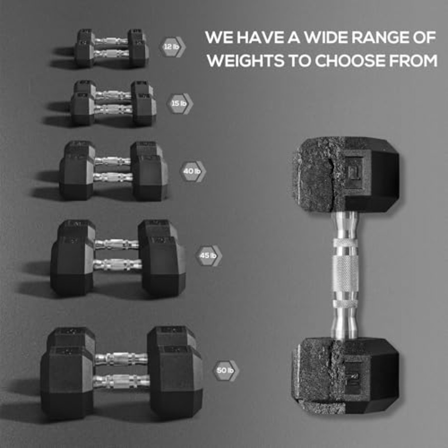 40lbs/45lbs/50lbs Rubber Dumbb - Home Gym Outfit reseña y precio