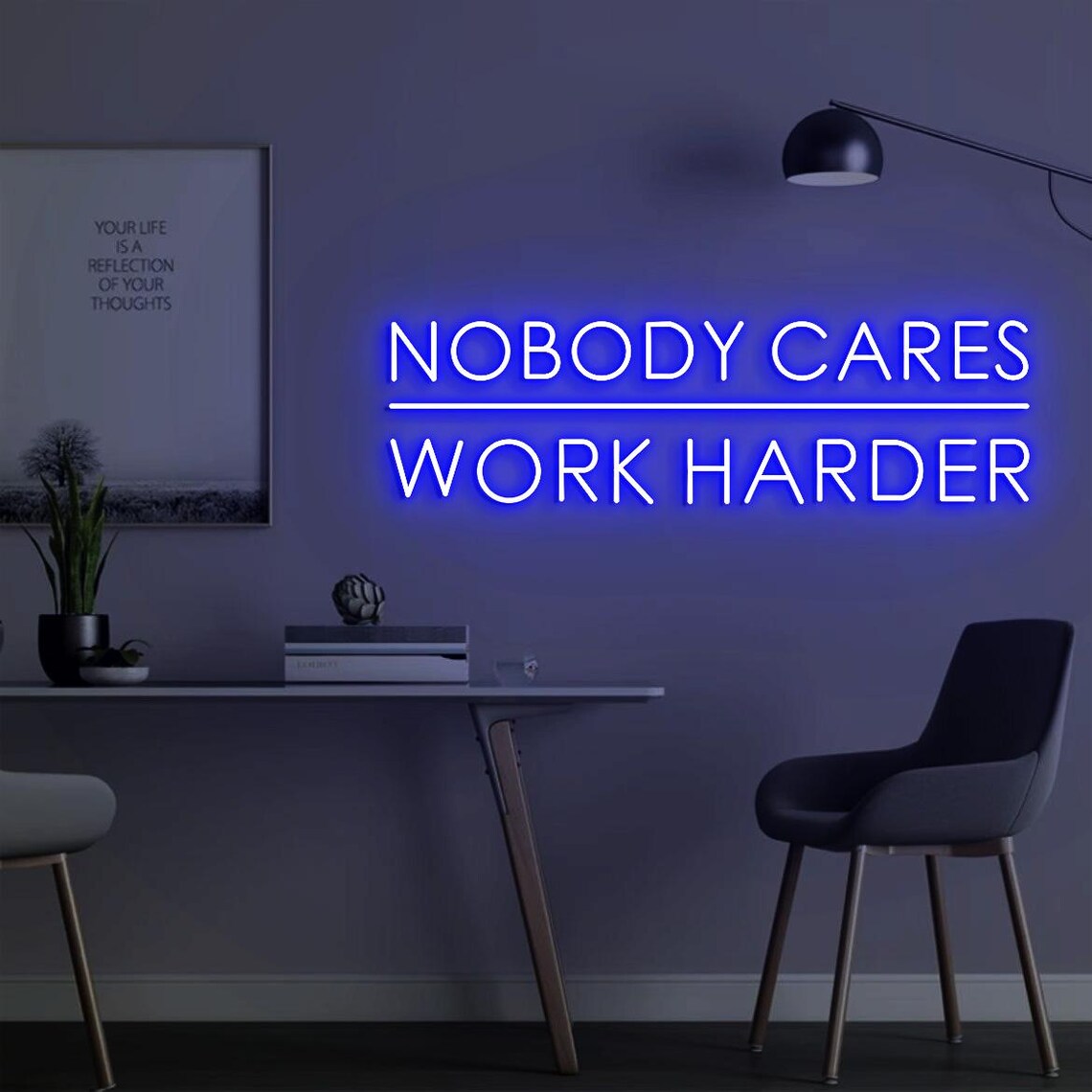 Nobody Cares Work Harder Neon  - Home Gym Design Ideas reseña y precio