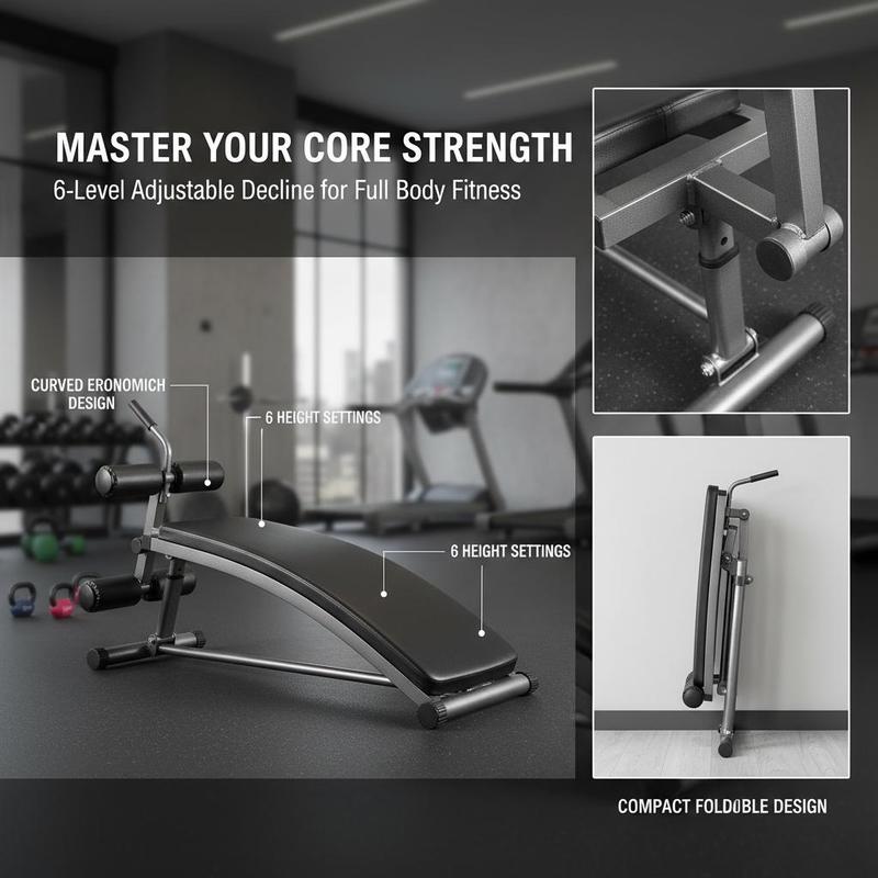 Adjustable Decline Abdominal B - Fitness Home Gym Equipment reseña y precio