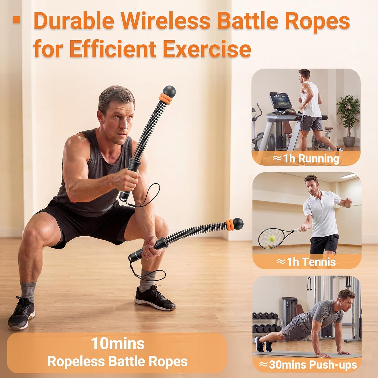 Adjustable Ropeless Battle Rop - Fitness Home Gym Equipment reseña y precio