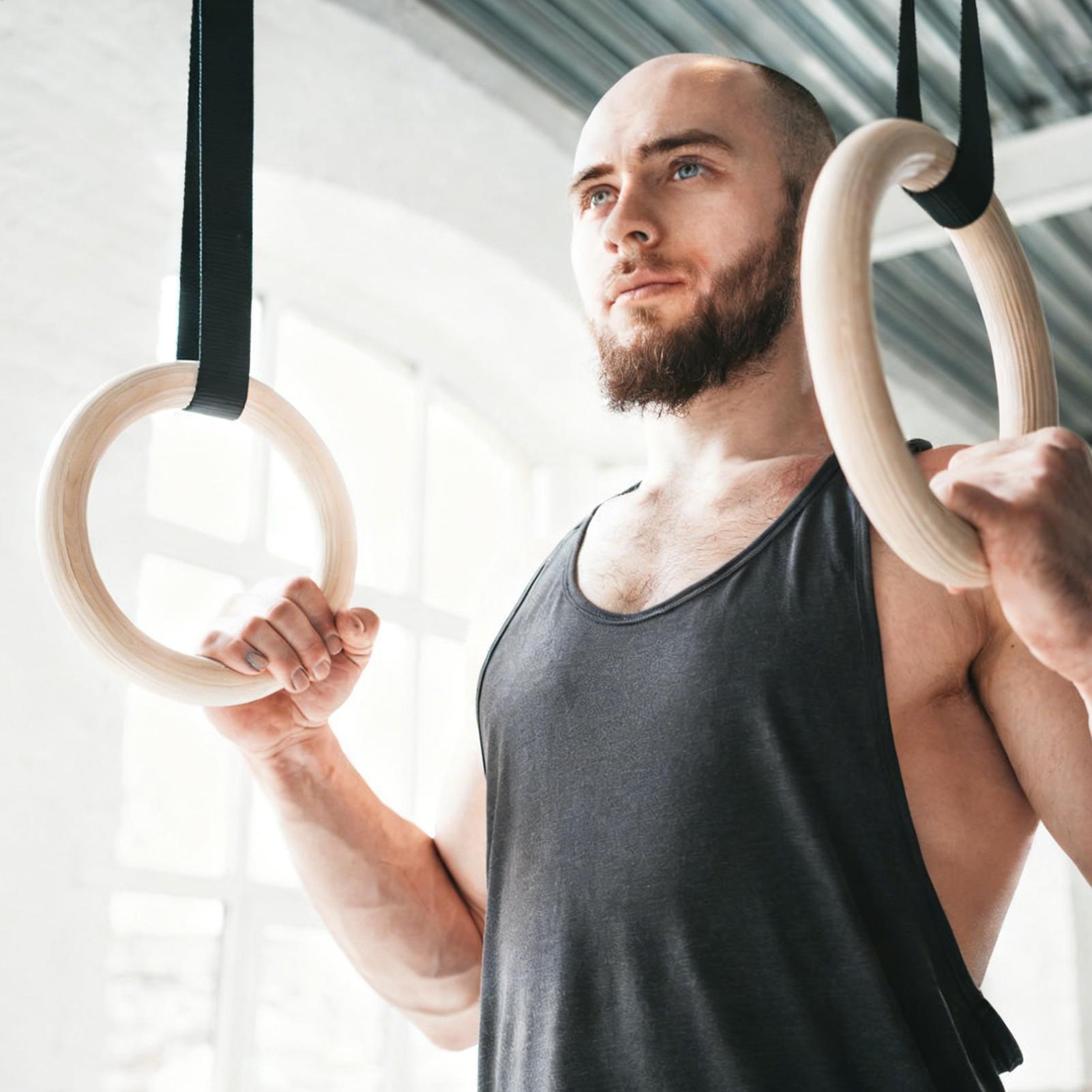 2Pcs/Pairs Wooden Portable Gym - Gymnastic Rings Wooden reseña y precio