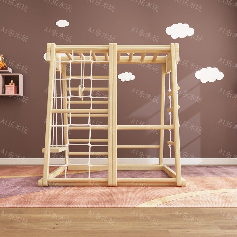 Indoor Playground Montessori B - Gymnastic Rings Wooden reseña y precio