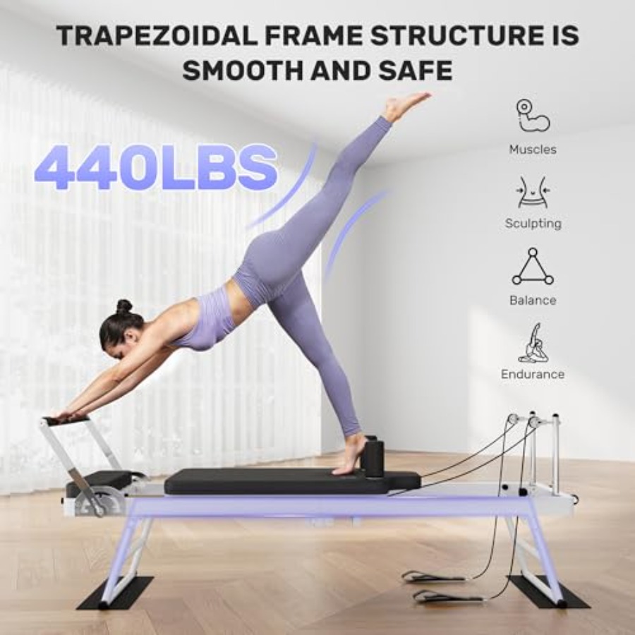 Foldable Pilates Reformer Mach - Leg Home Gym Workout reseña y precio