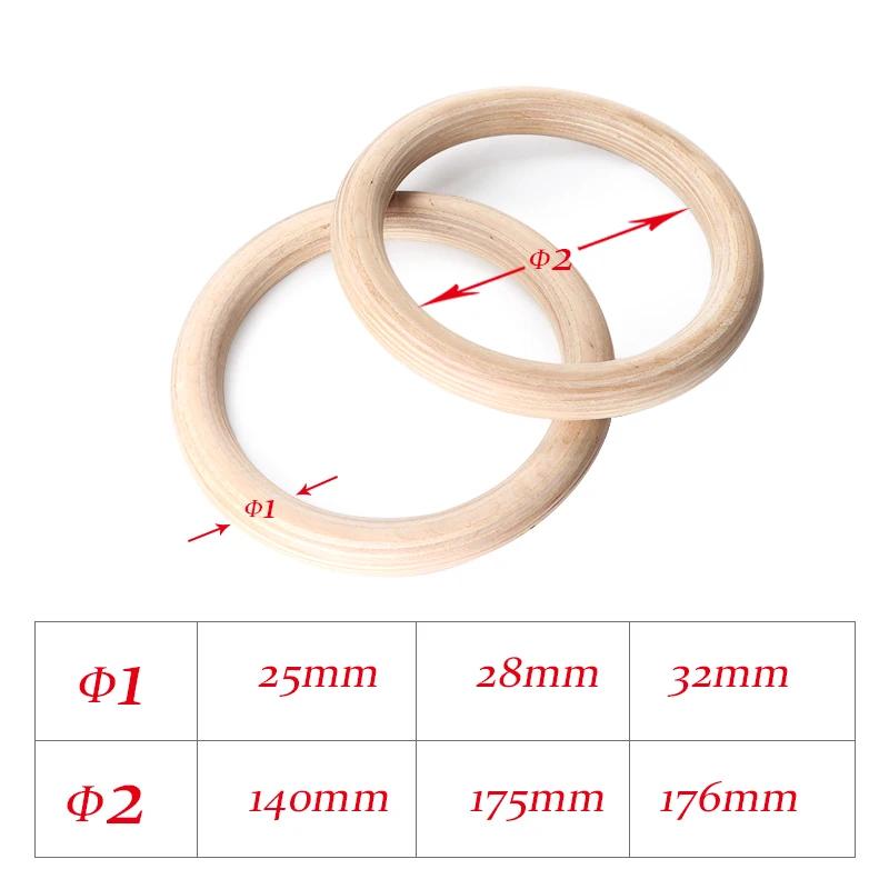 25mm/32mm Wooden Gymnastic Rin - Gymnastic Rings Wooden reseña y precio