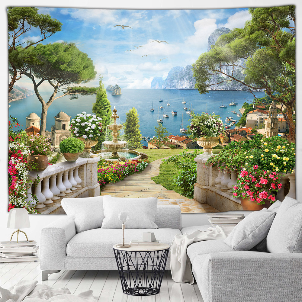 Italy Seaside Town Landscape T - Home Gym Decor reseña y precio