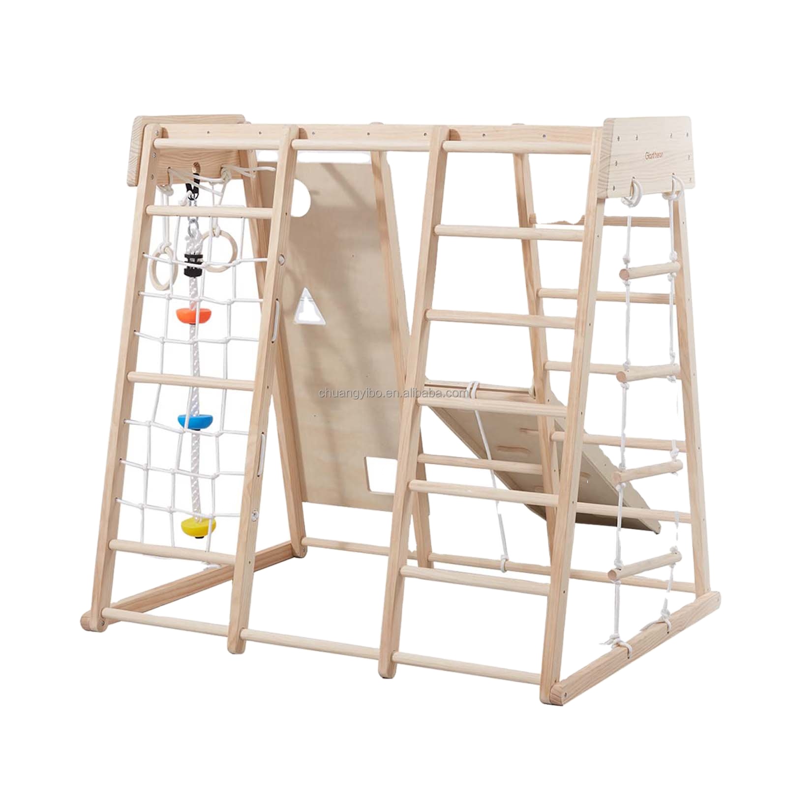 Indoor Playground Jungle Gym T - Gymnastic Rings Wooden reseña y precio
