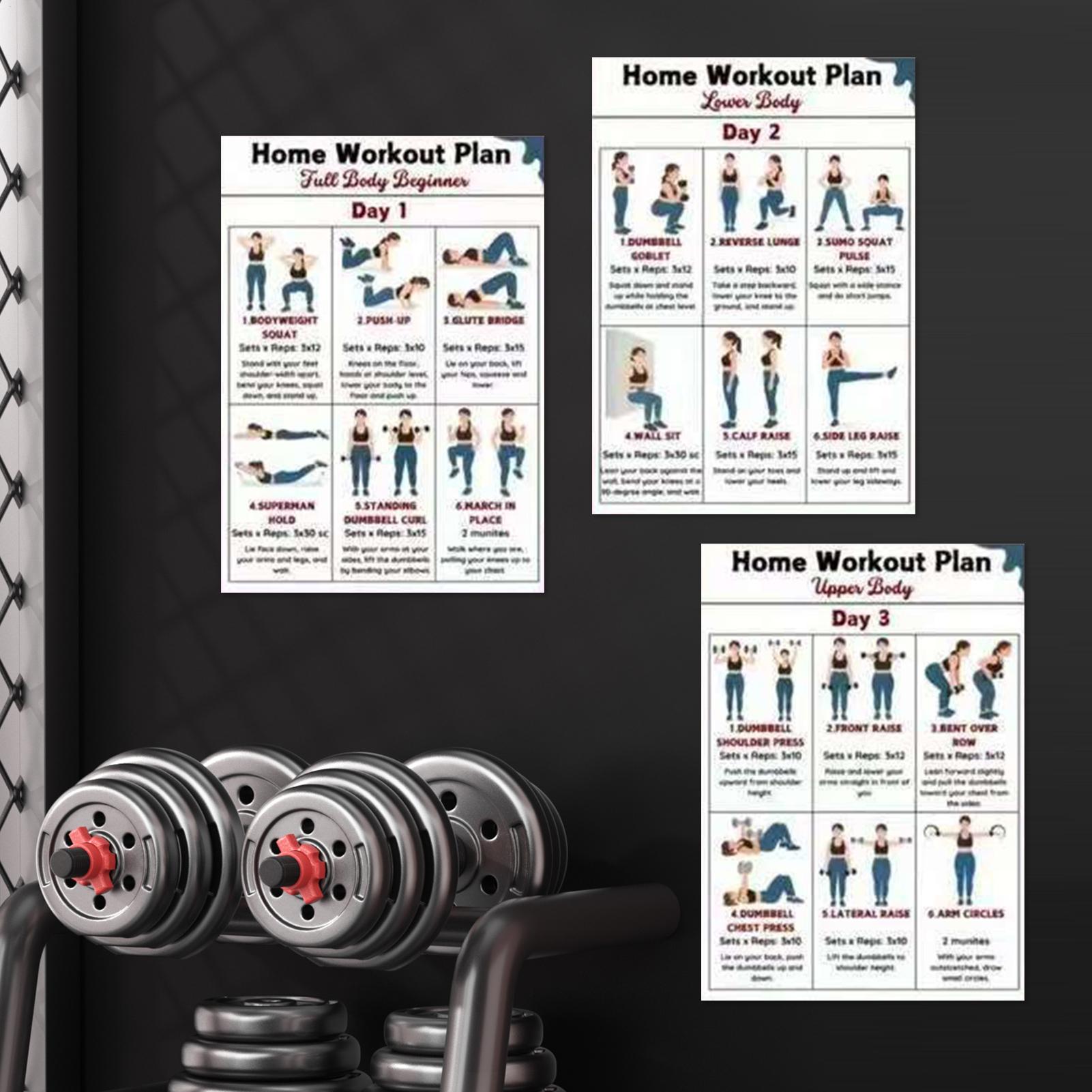 Exercise Posters 6 Pieces Full - Home Gym Guide reseña y precio