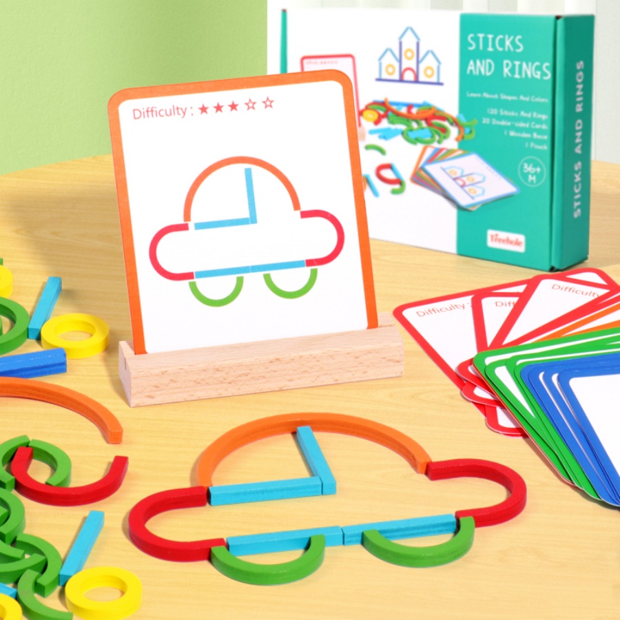 Children's early education puz - Gymnastic Rings Wooden reseña y precio