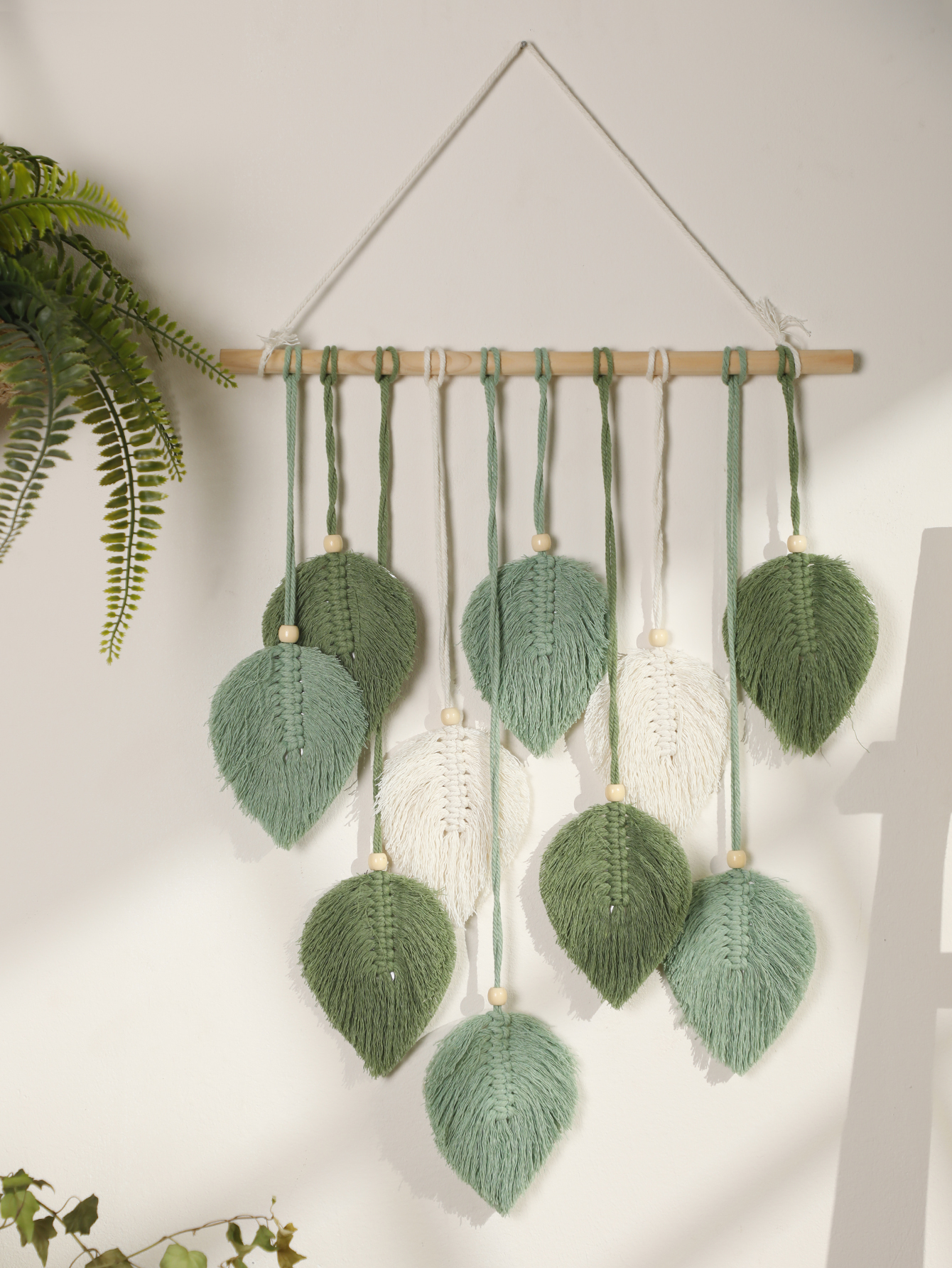 Leaf Macrame Tapestry Brown Gr - Home Gym Decor reseña y precio