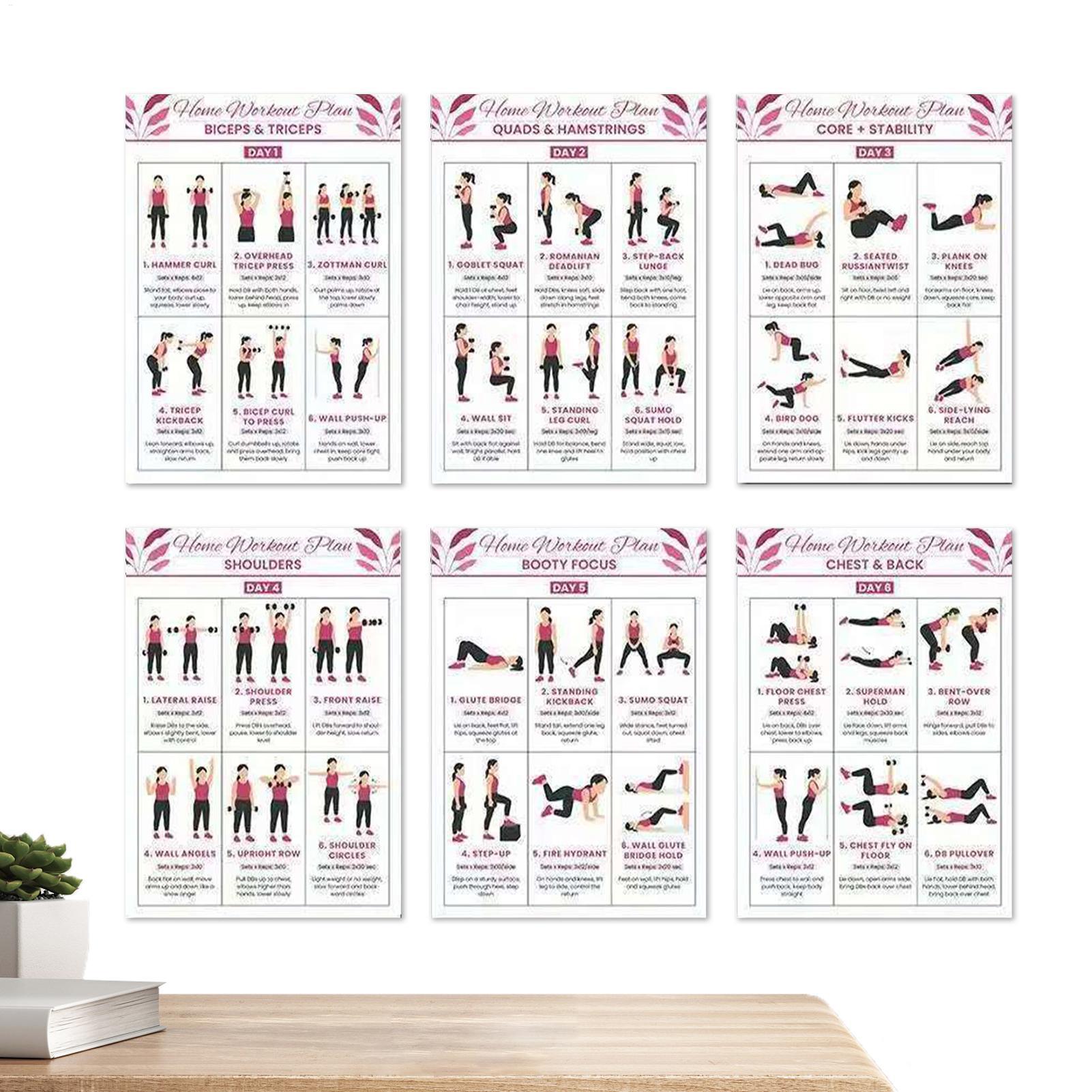 Workout Poster 6 Pieces Full B - Home Gym Guide reseña y precio