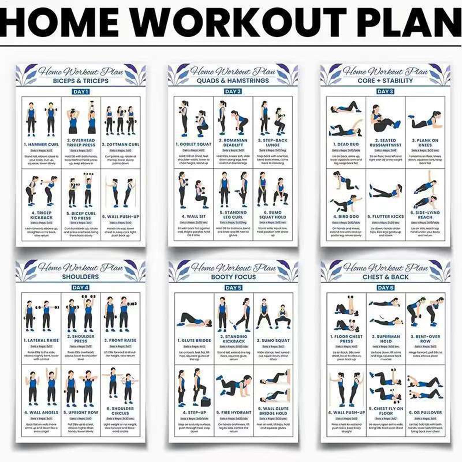 Workout Poster 6 Pieces Full B - Home Gym Guide reseña y precio