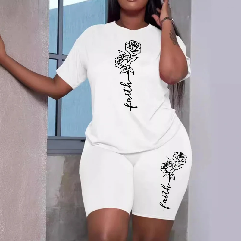 Faith Letter Printed Tracksuit - Home Gym Outfit reseña y precio