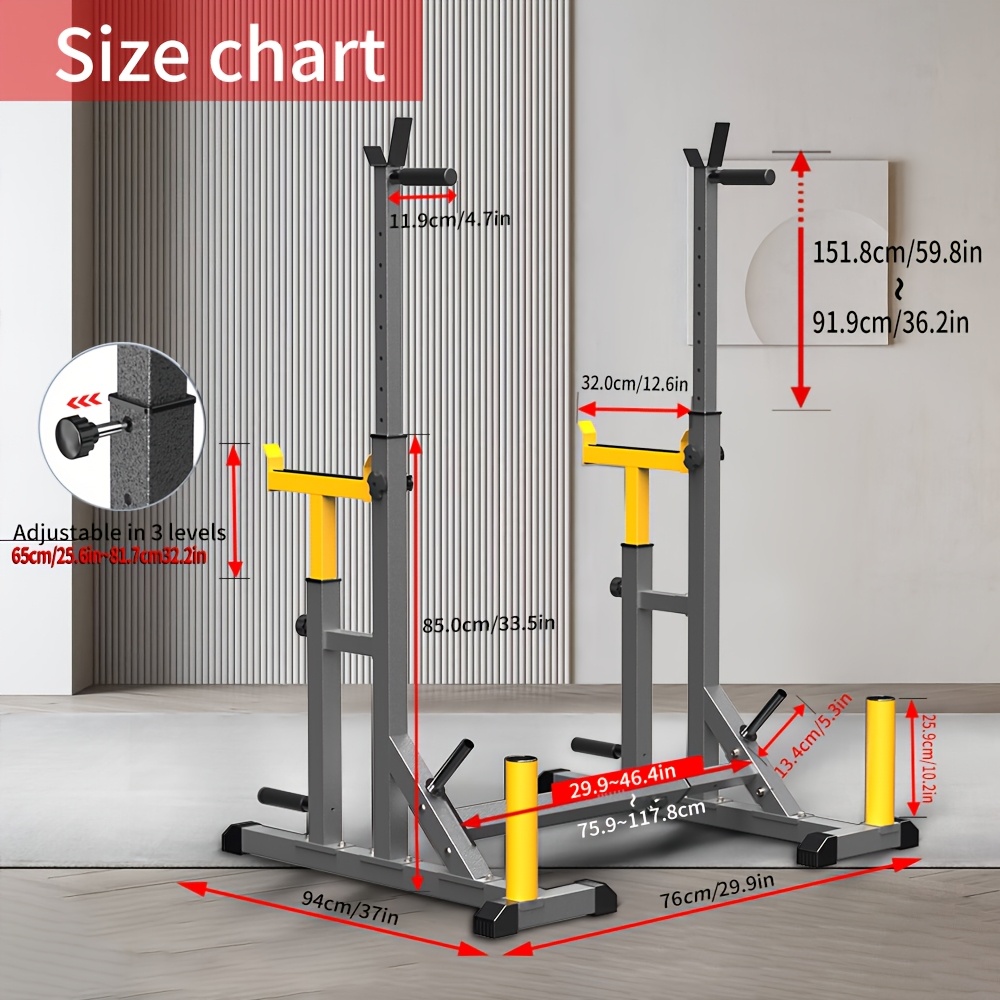 1 Squat Stand With Barbell Wei - Fitness Home Gym Equipment reseña y precio