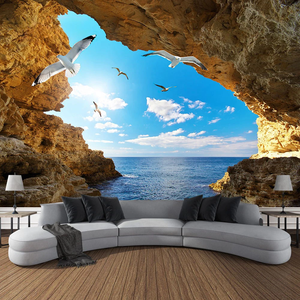 Mountain Cave Landscape Tapest - Home Gym Decor reseña y precio