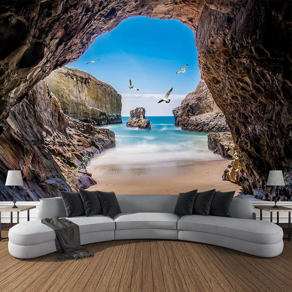Mountain Cave Landscape Tapest - Home Gym Decor reseña y precio
