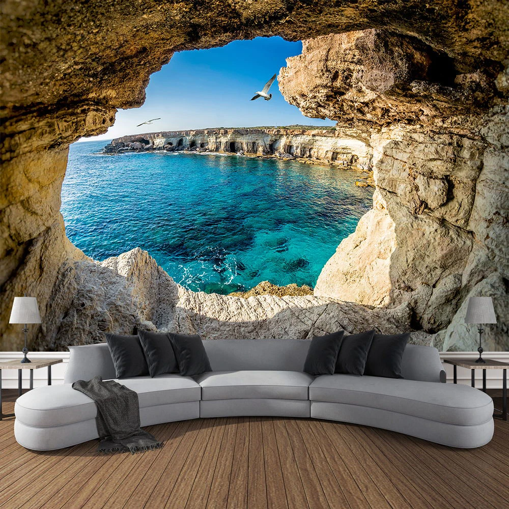 Mountain Cave Landscape Tapest - Home Gym Decor reseña y precio