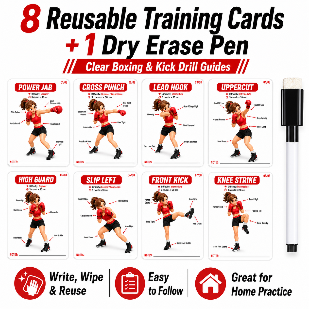 8-Pack Training Guide Stickers - Home Gym Guide reseña y precio