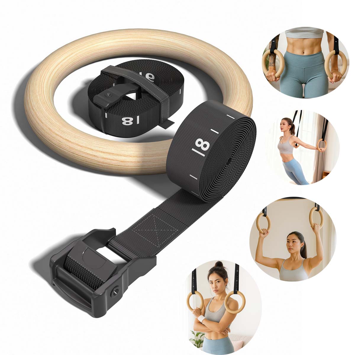 Adjustable Wood Gymnastics Rin - Gymnastic Rings Wooden reseña y precio